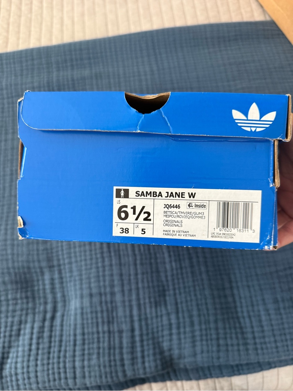 adidas Red Samba Velcro Sneakers with White Stripes - Picture 3 of 5